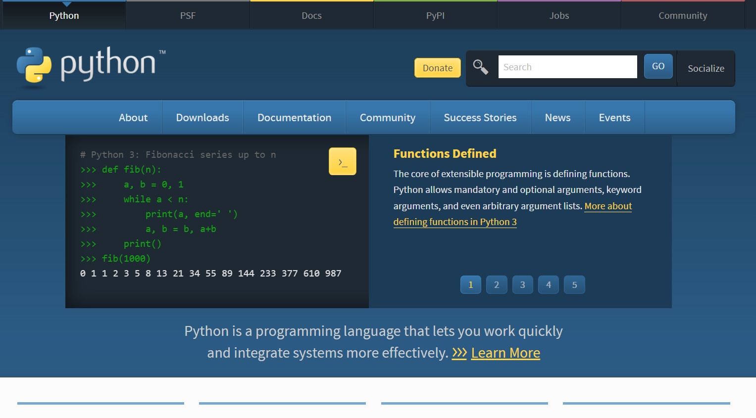 Figure 1: Python Website