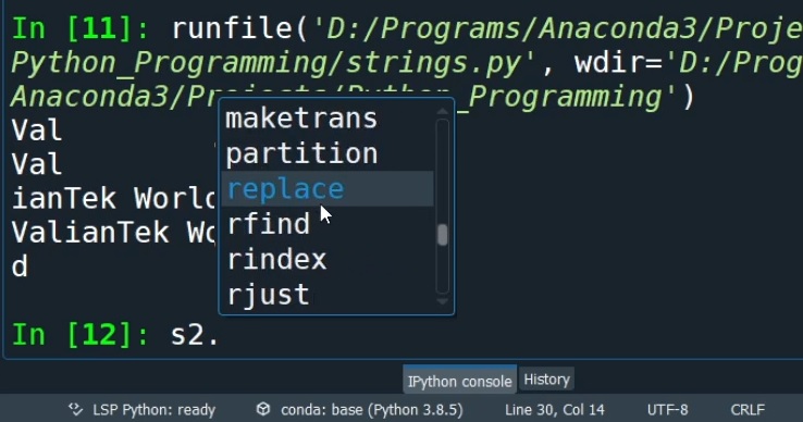 Figure 1: Menu with Strings Functions